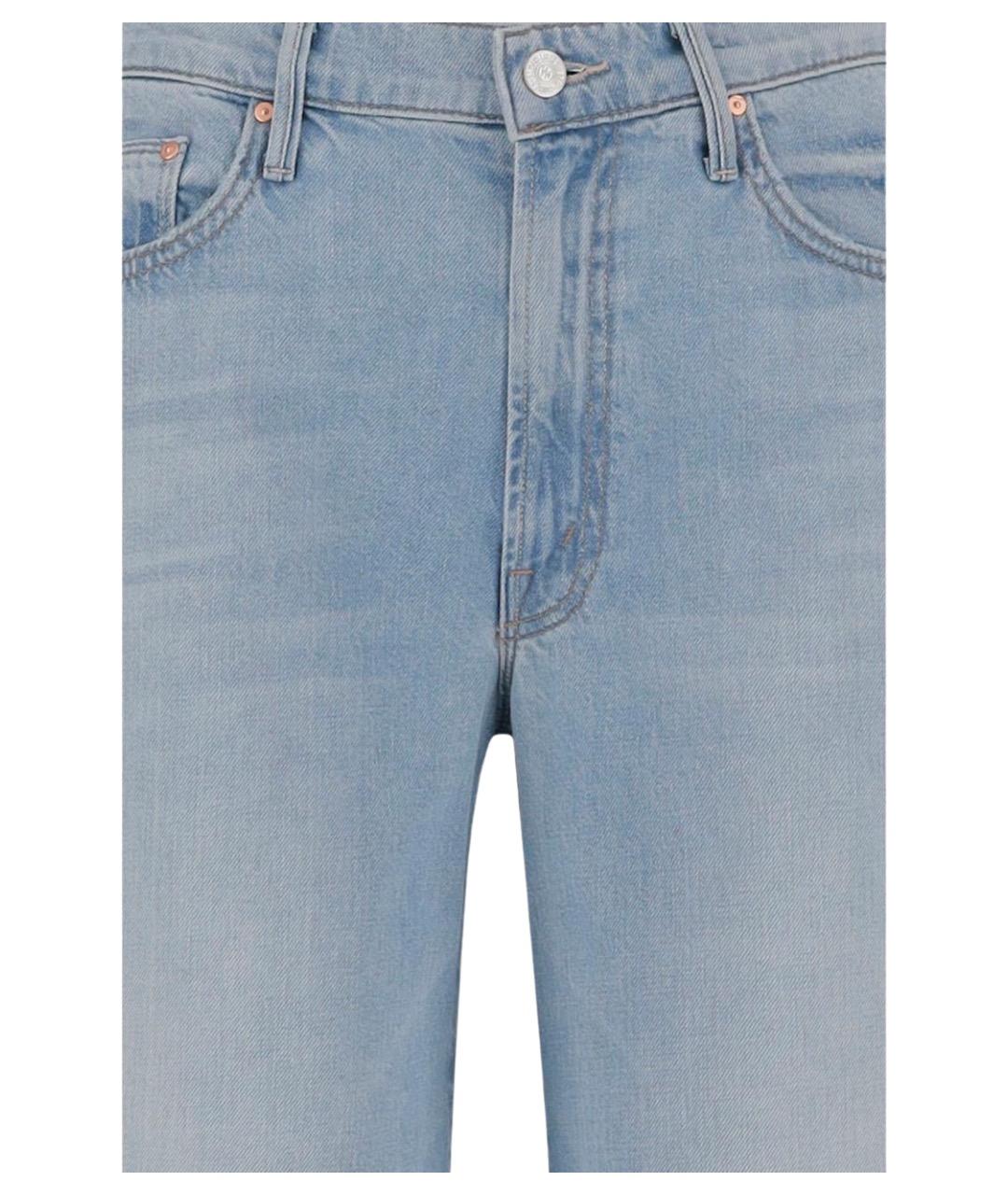 MOTHER Синие хлопковые прямые джинсы, фото 3