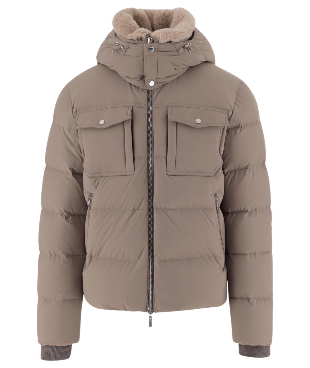 MOORER Бежевая полиамидовая куртка, фото 1