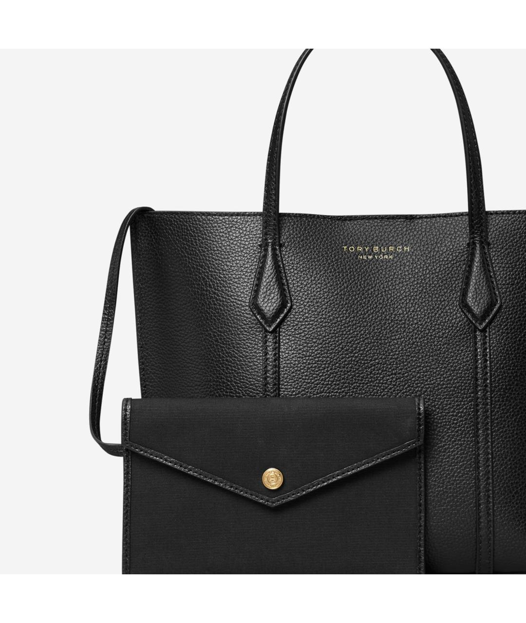 TORY BURCH Черная кожаная сумка тоут, фото 4