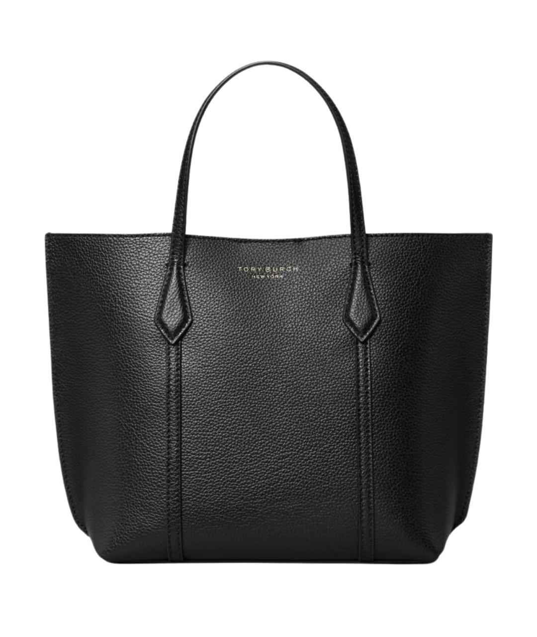 TORY BURCH Черная кожаная сумка тоут, фото 1