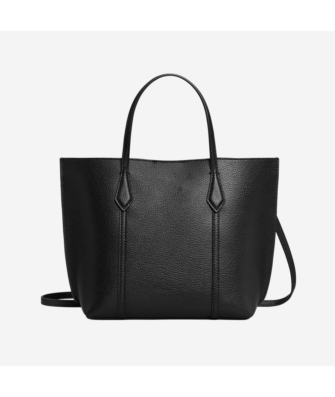 TORY BURCH Черная кожаная сумка тоут, фото 3