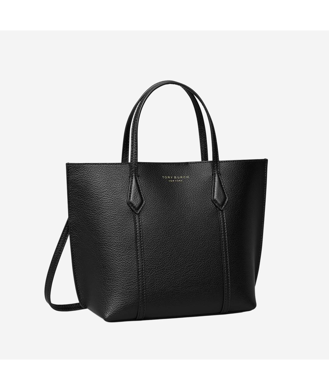 TORY BURCH Черная кожаная сумка тоут, фото 2