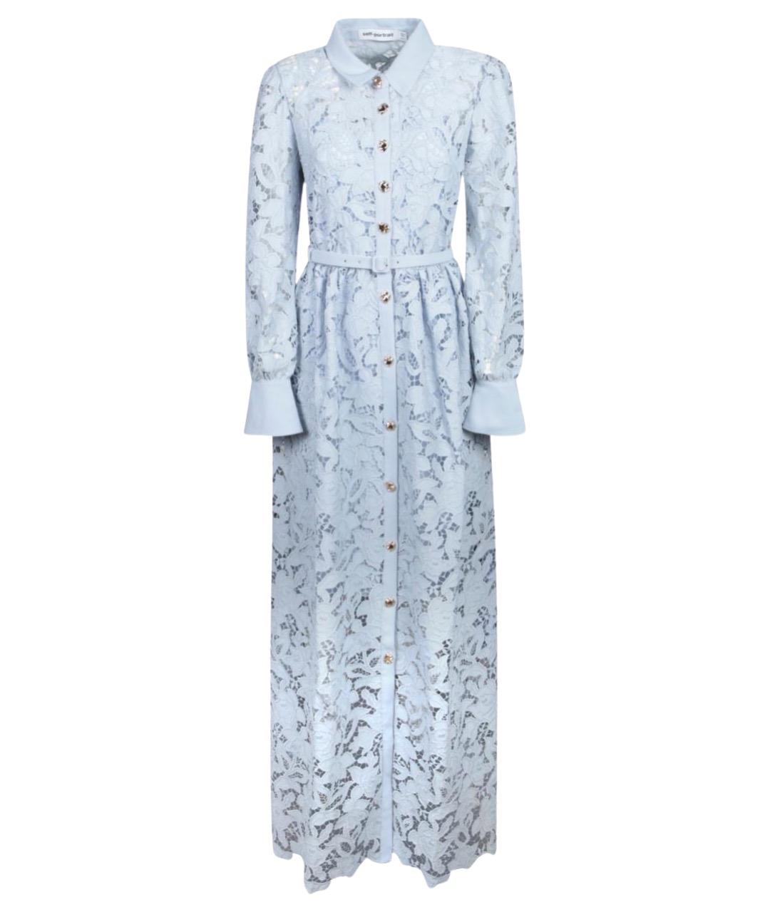 SELF-PORTRAIT Голубое полиэстеровое платье, фото 1