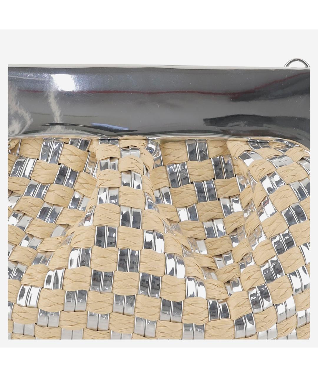 THEMOIRE Бежевая пелетеная сумка с короткими ручками, фото 4