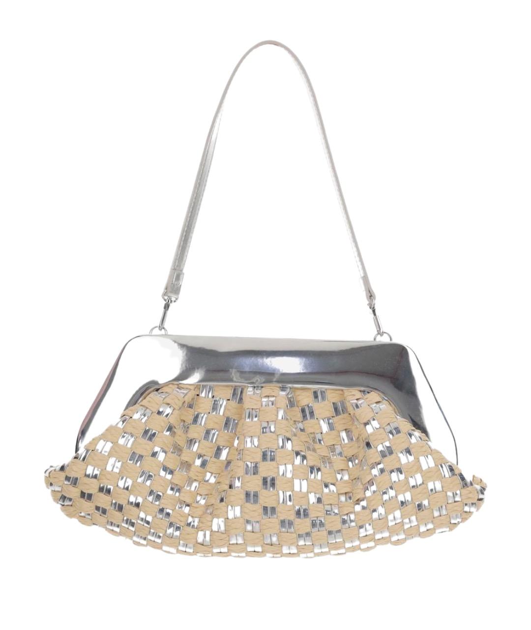 THEMOIRE Бежевая пелетеная сумка с короткими ручками, фото 1