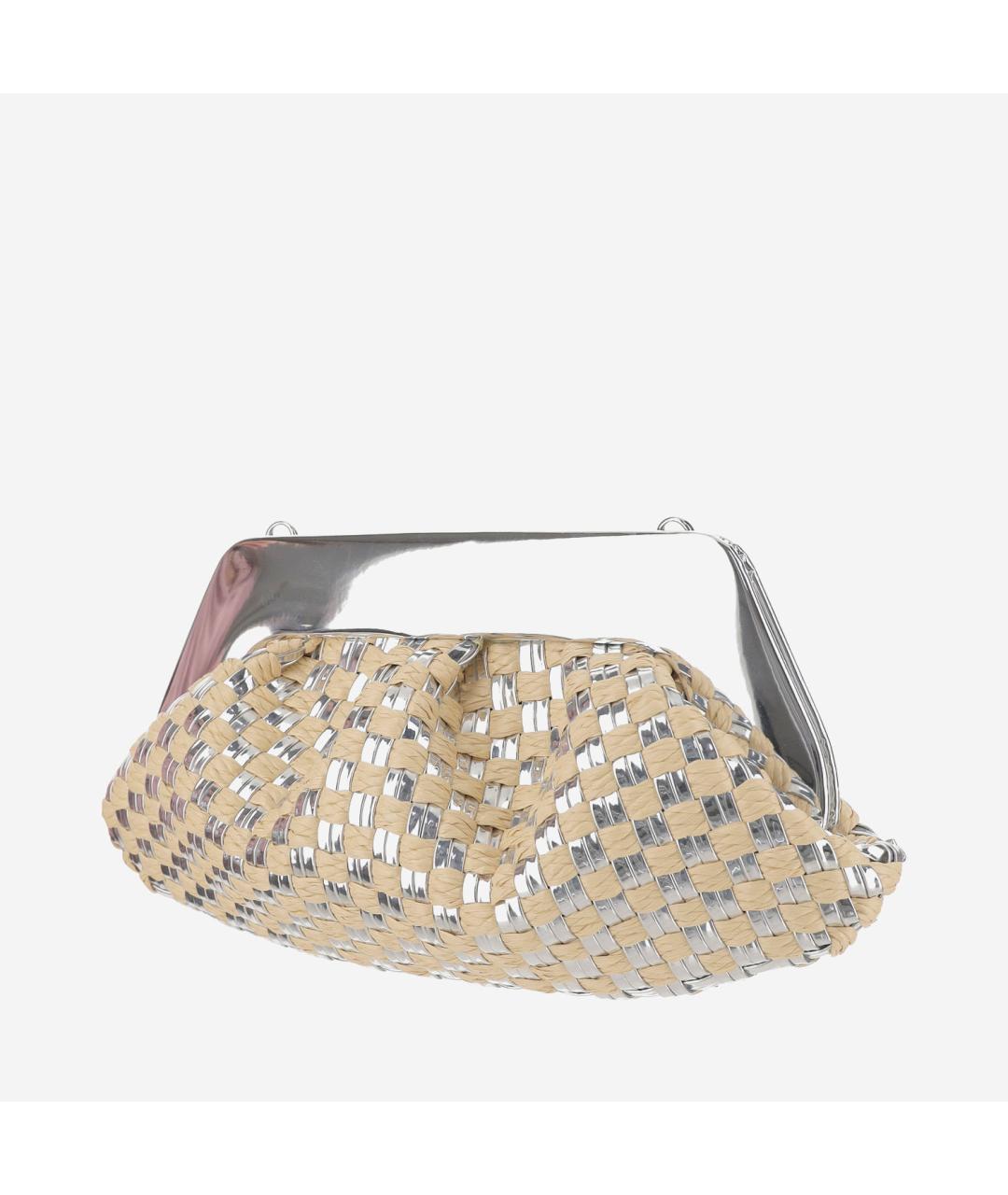 THEMOIRE Бежевая пелетеная сумка с короткими ручками, фото 2