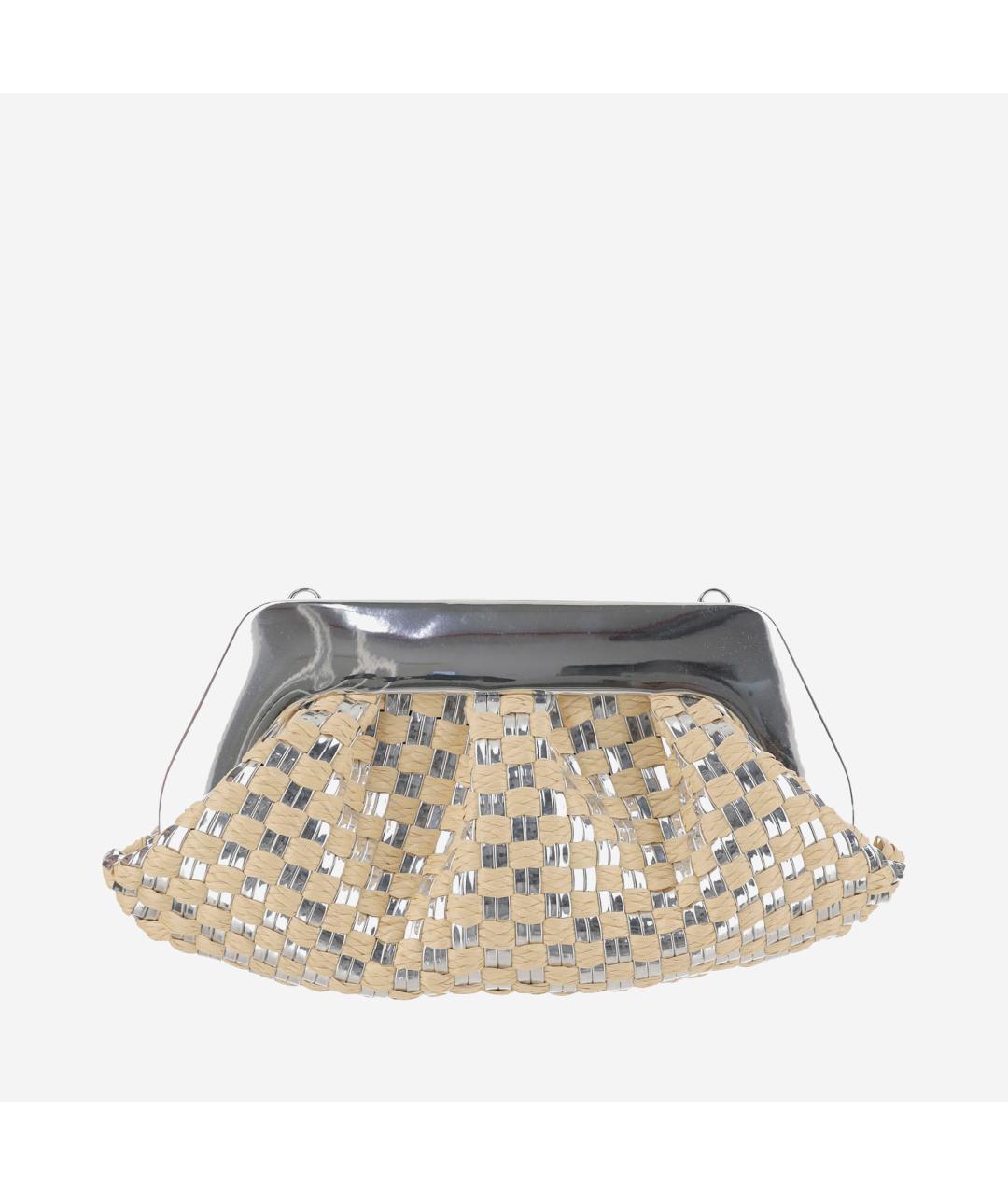 THEMOIRE Бежевая пелетеная сумка с короткими ручками, фото 3