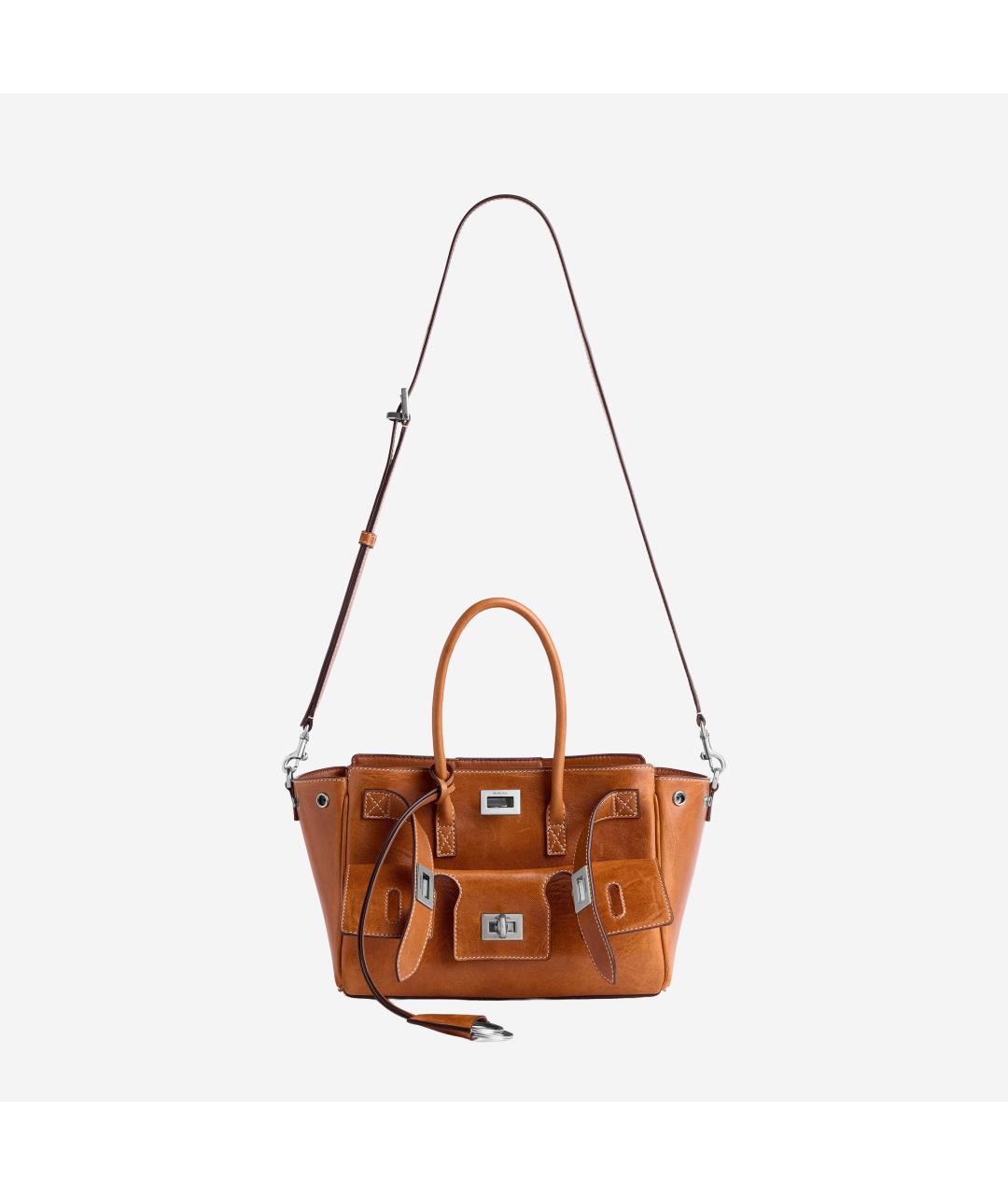 BALENCIAGA Коричневая бархатная сумка тоут, фото 4