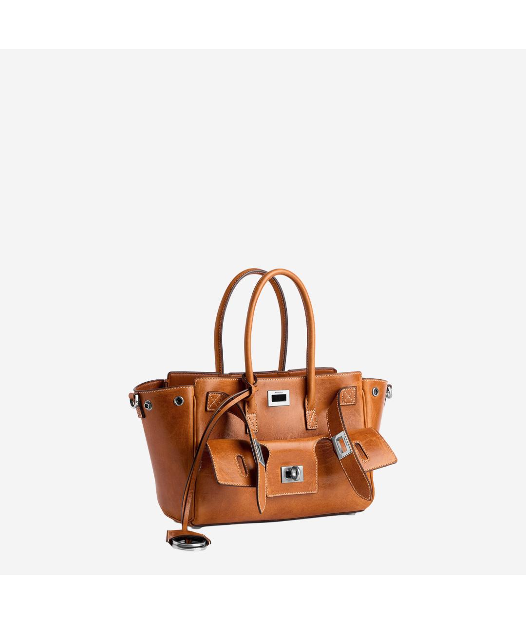 BALENCIAGA Коричневая бархатная сумка тоут, фото 2