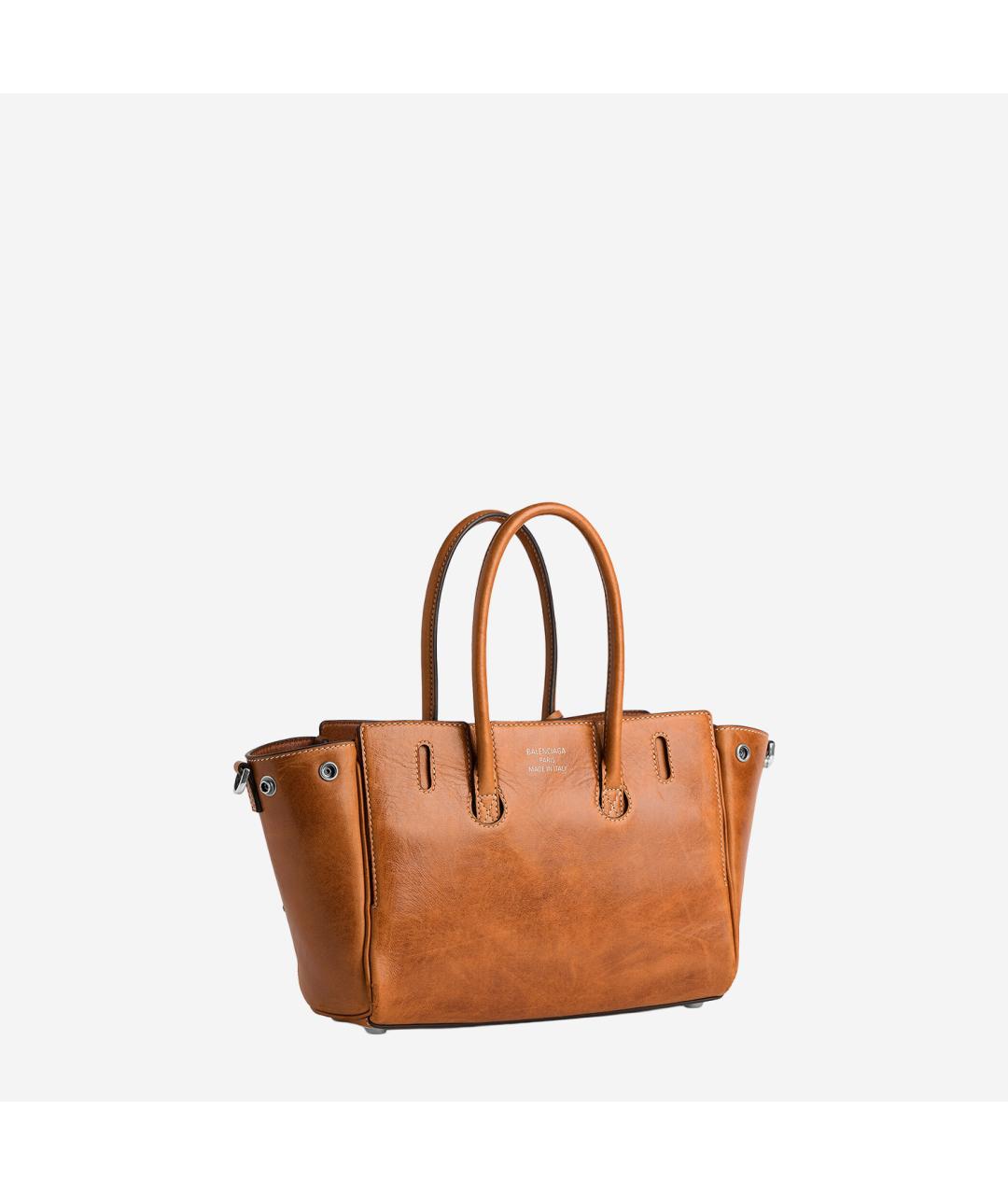 BALENCIAGA Коричневая бархатная сумка тоут, фото 3