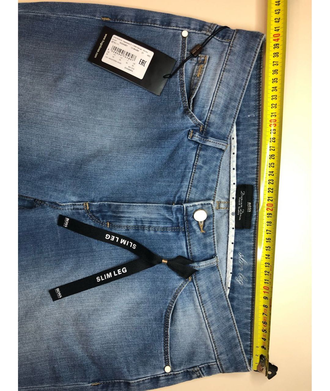 HUGO BOSS Голубые прямые джинсы, фото 3