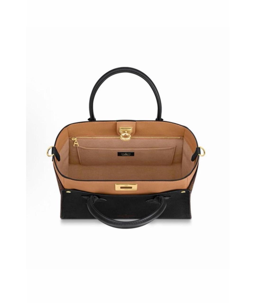 LOUIS VUITTON Черная кожаная сумка с короткими ручками, фото 2