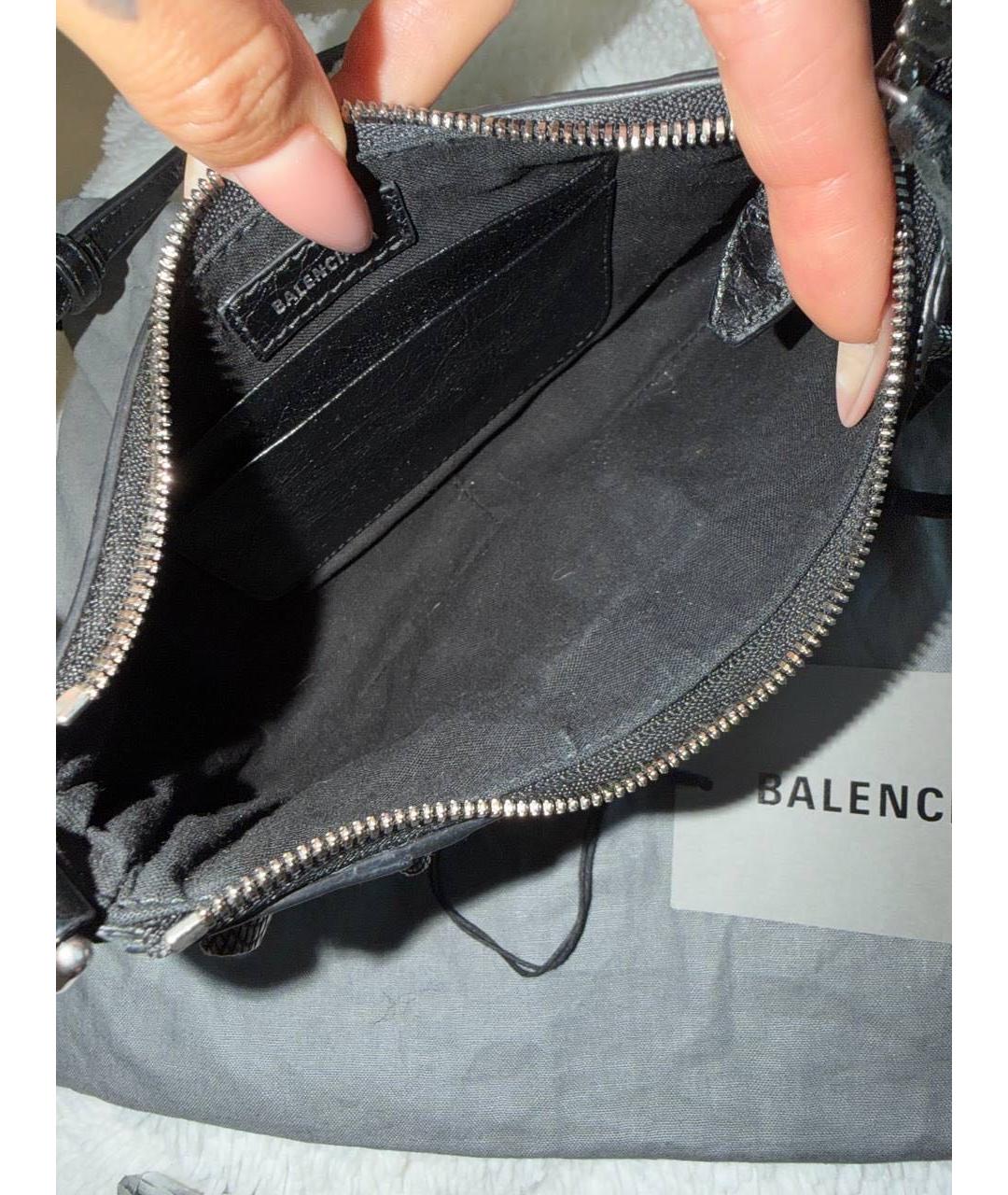 BALENCIAGA Черная кожаная сумка через плечо, фото 7