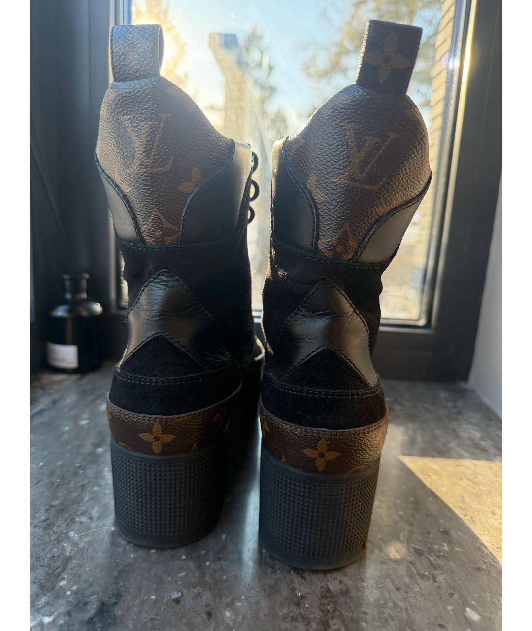 LOUIS VUITTON Черные кожаные ботинки, фото 4