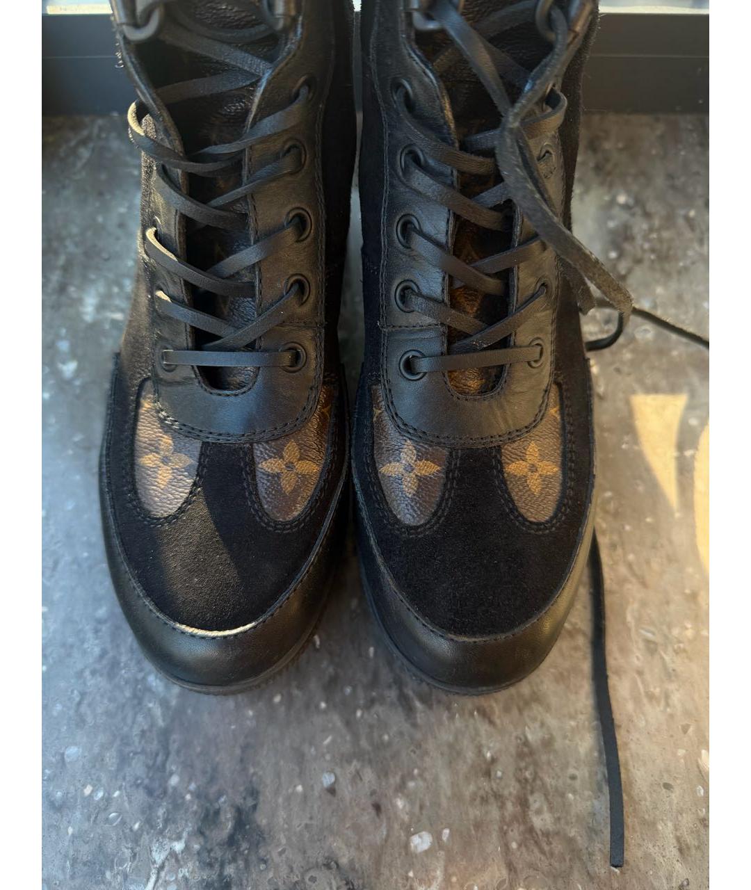 LOUIS VUITTON Черные кожаные ботинки, фото 3