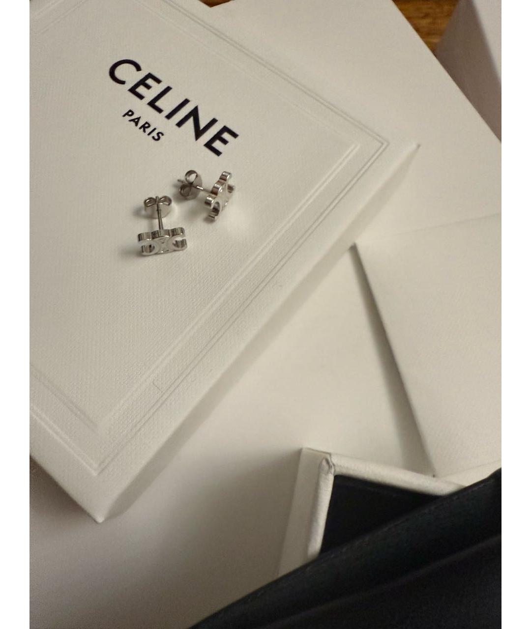 CELINE Серебряные латунные серьги, фото 7