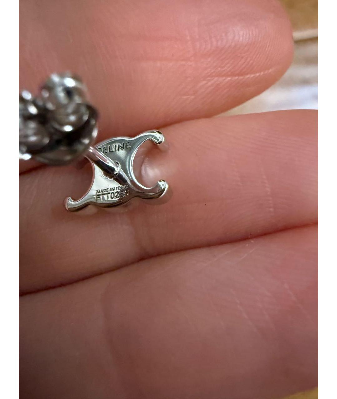 CELINE Серебряные латунные серьги, фото 6