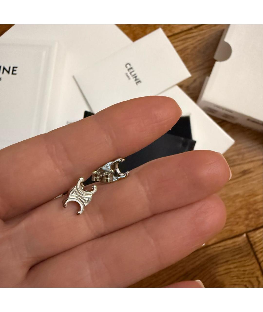 CELINE Серебряные латунные серьги, фото 5