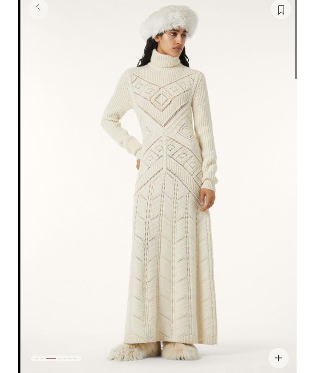 LORO PIANA Белое шерстяное повседневное платье, фото 4