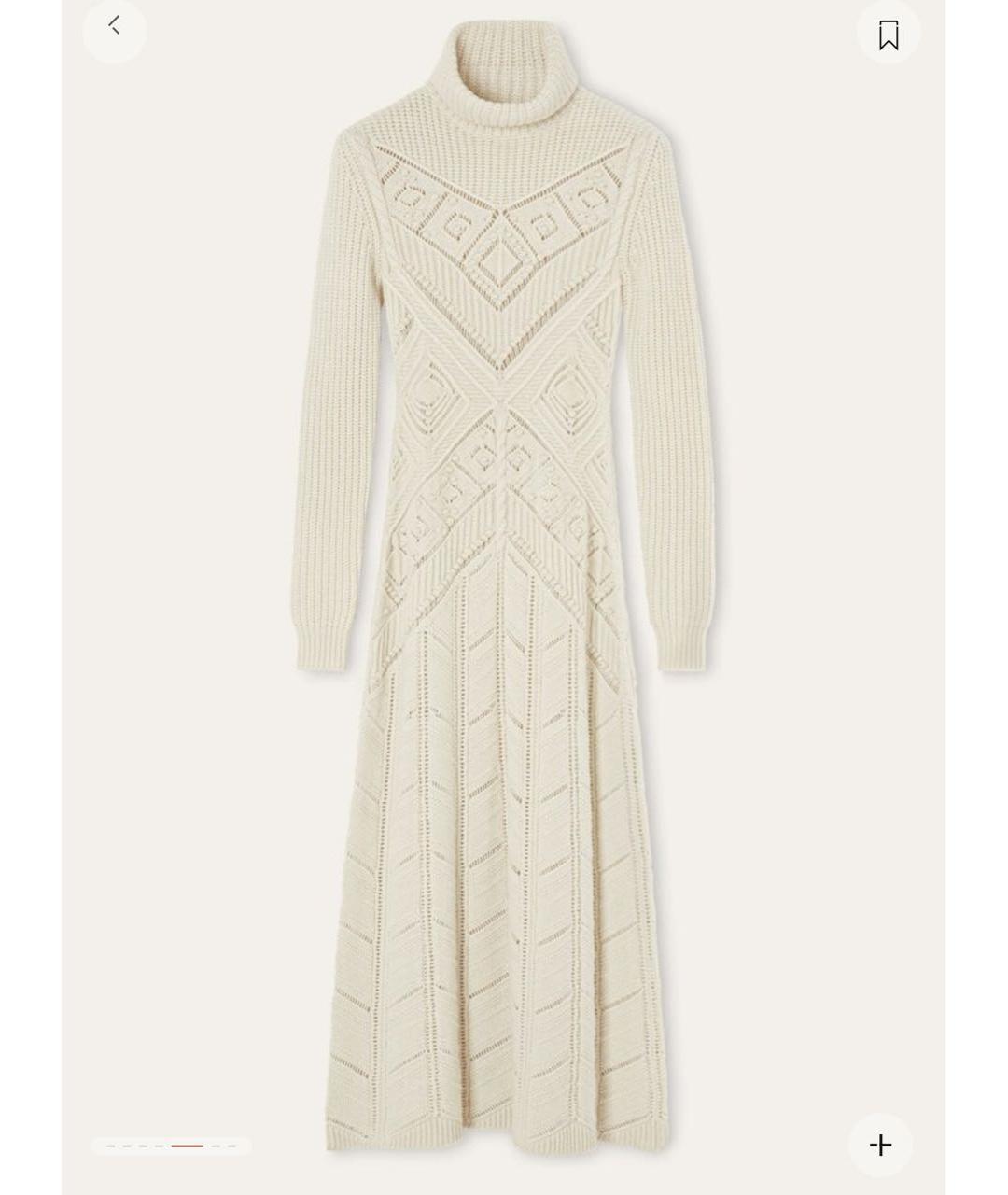 LORO PIANA Белое шерстяное повседневное платье, фото 8