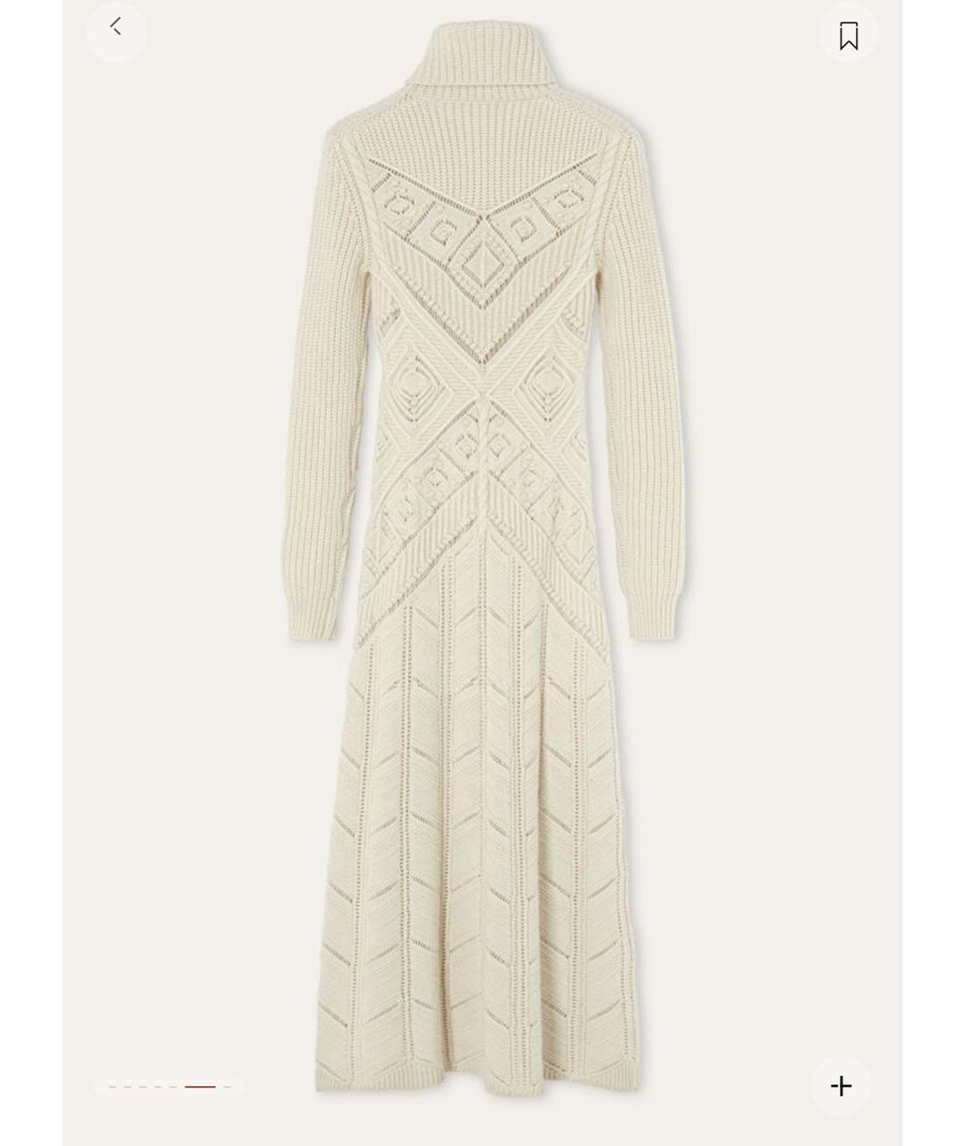 LORO PIANA Белое шерстяное повседневное платье, фото 7