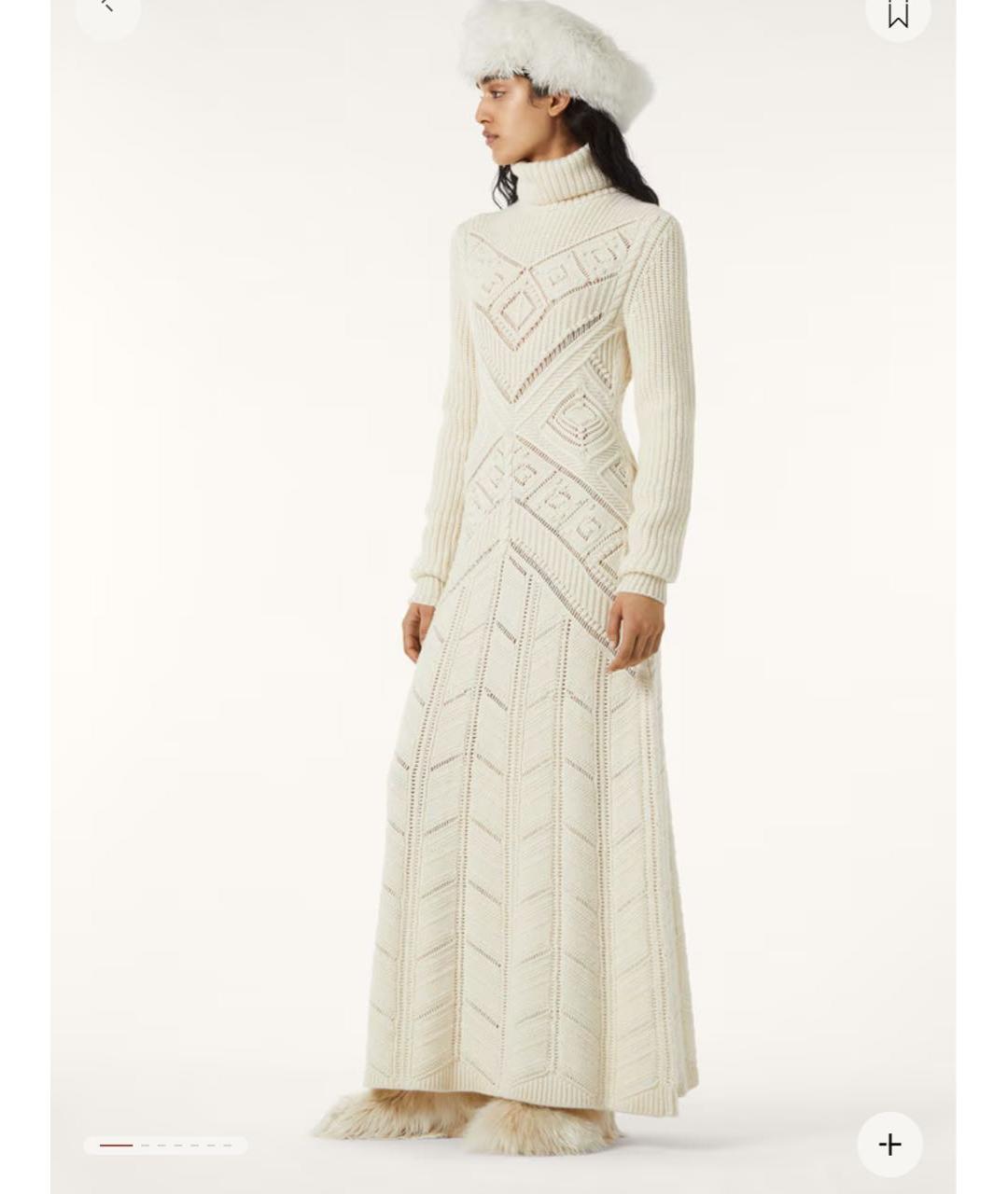 LORO PIANA Белое шерстяное повседневное платье, фото 3