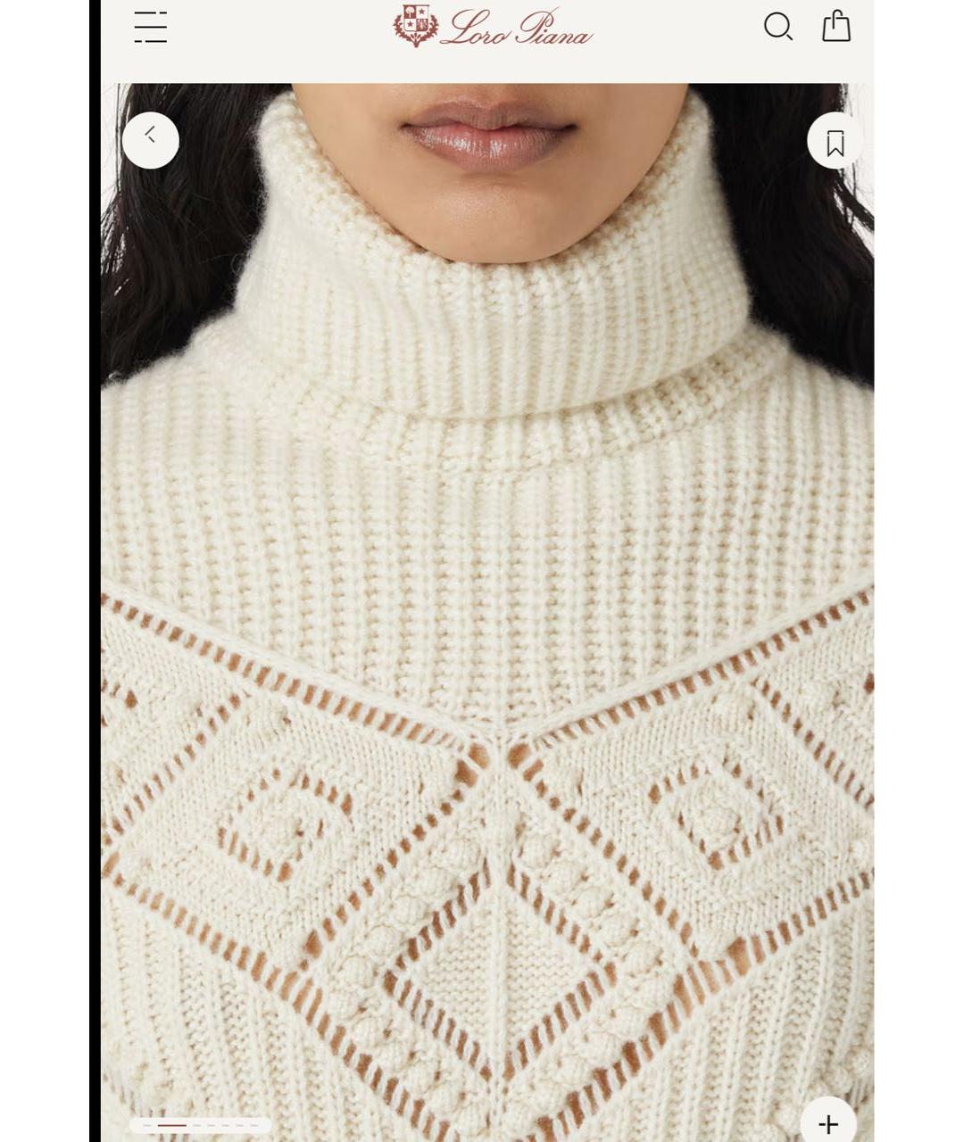 LORO PIANA Белое шерстяное повседневное платье, фото 6