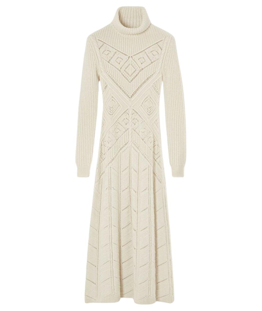 LORO PIANA Белое шерстяное повседневное платье, фото 1