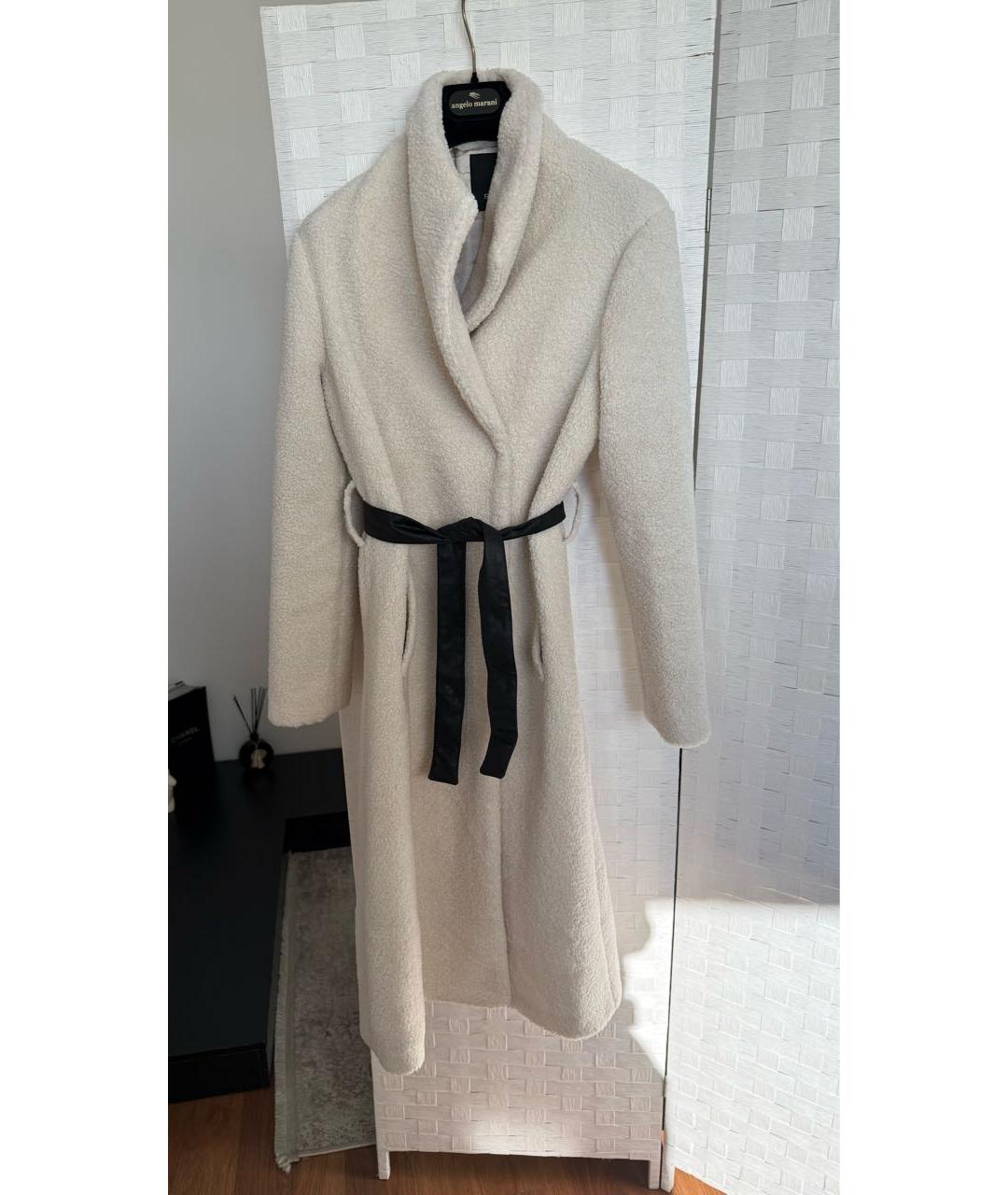 PINKO Бежевое полиэстеровое пальто, фото 6