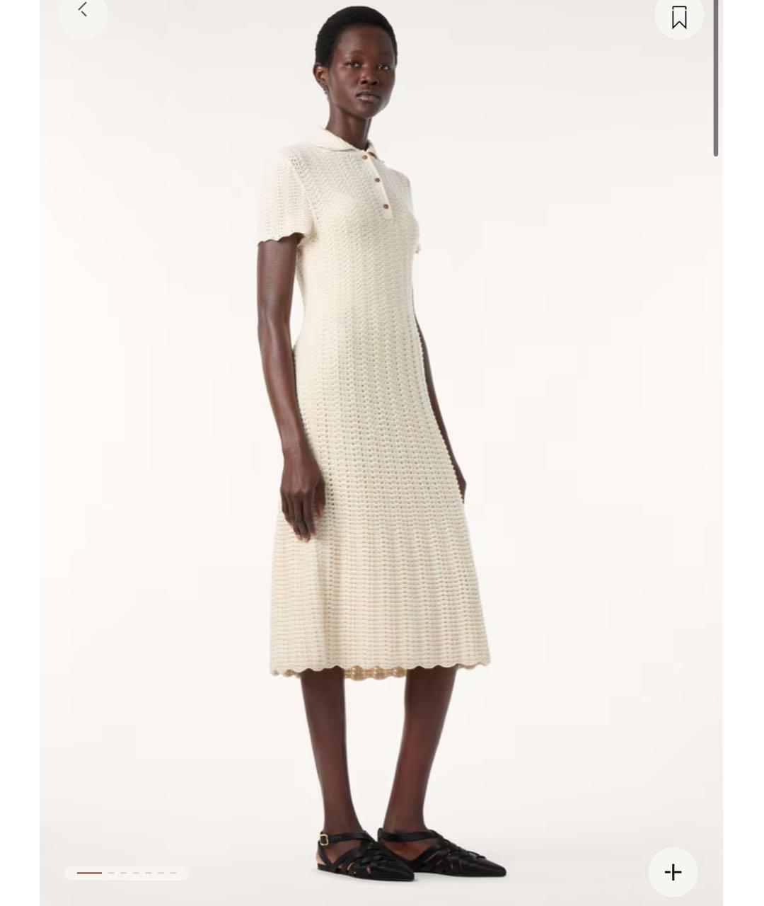 LORO PIANA Белое шерстяное повседневное платье, фото 5