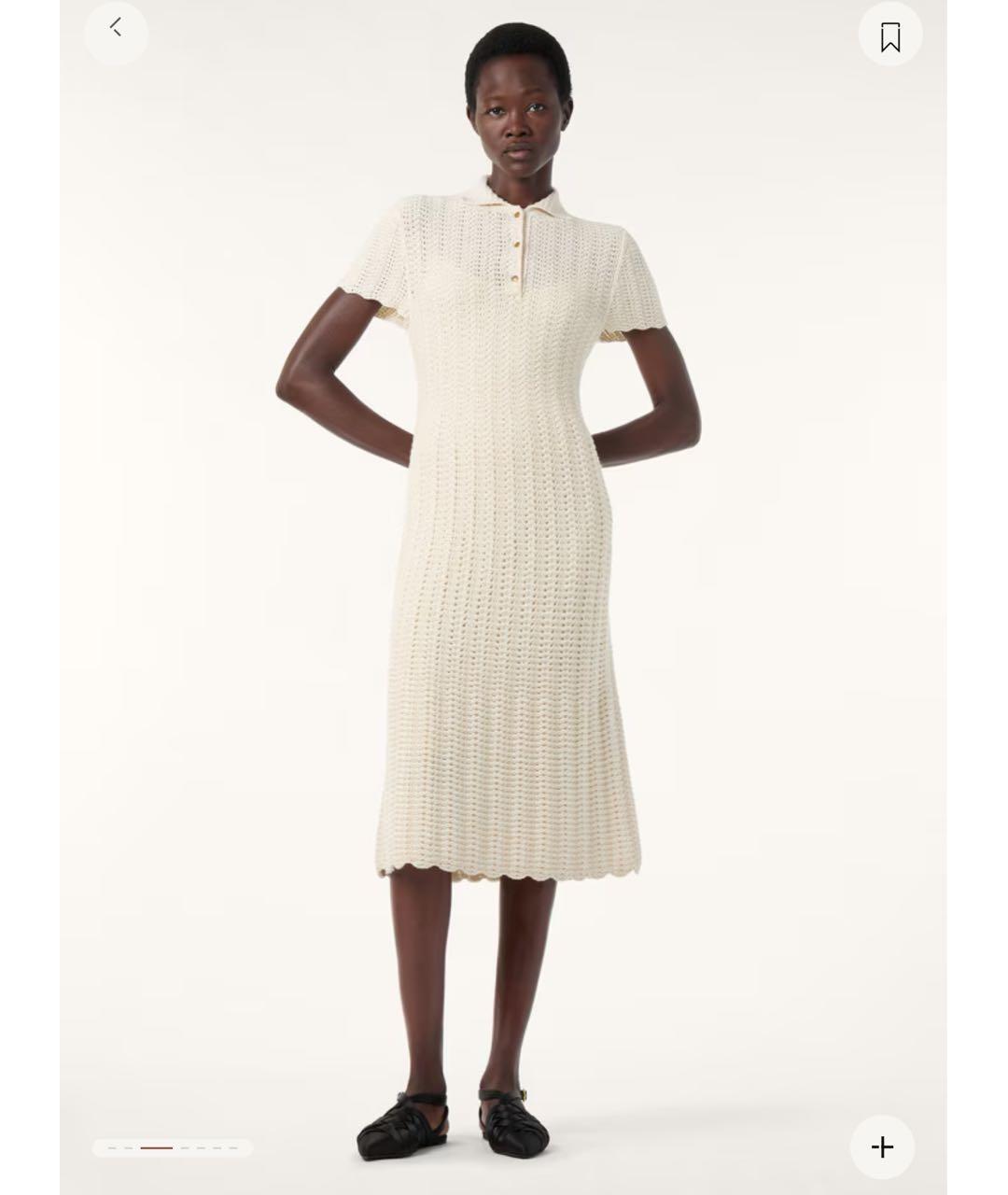 LORO PIANA Белое шерстяное повседневное платье, фото 4