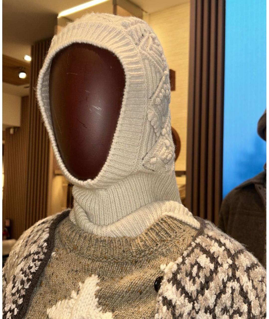 LORO PIANA Белая шерстяная шапка, фото 3