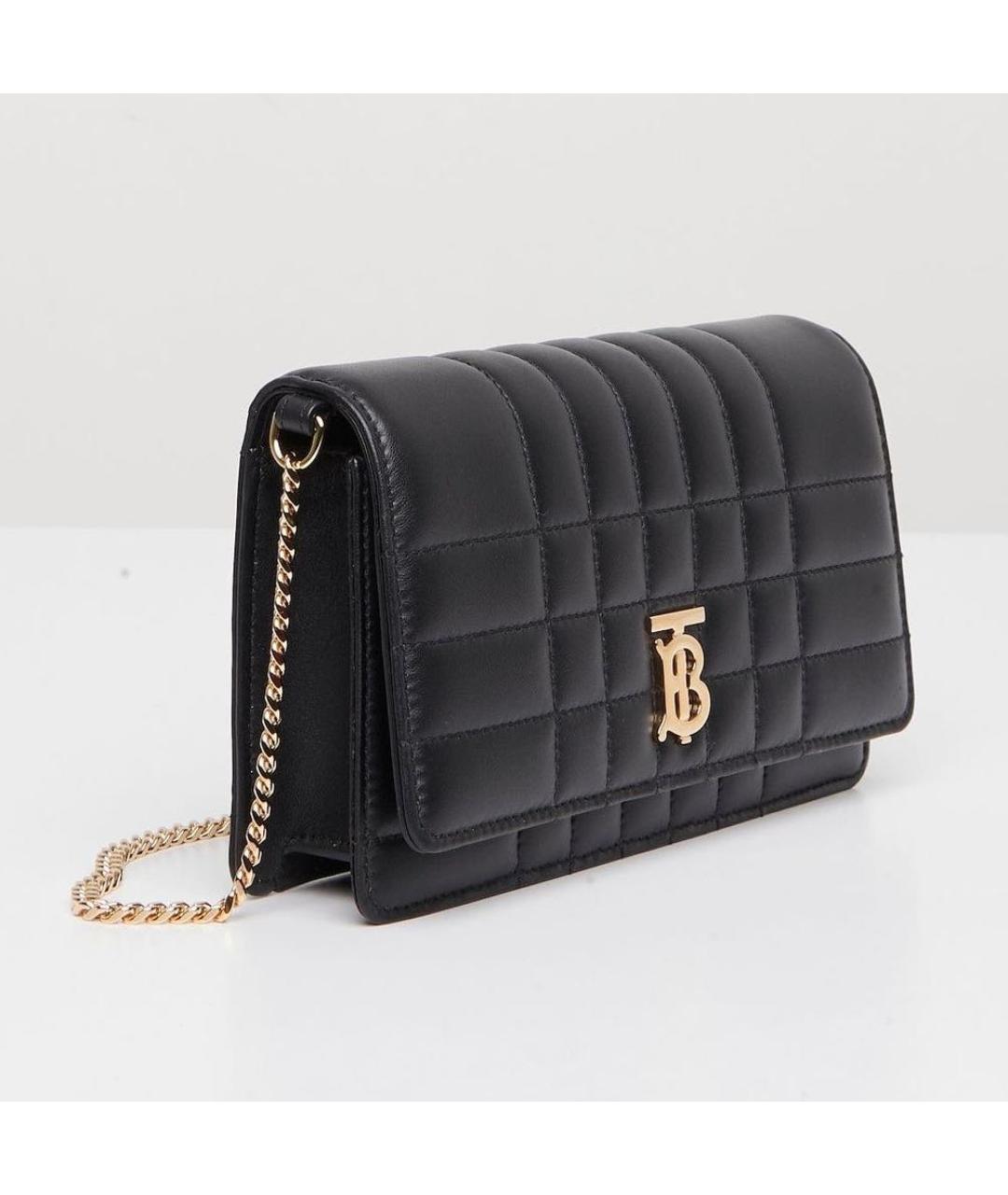 BURBERRY Черная кожаная сумка через плечо, фото 2