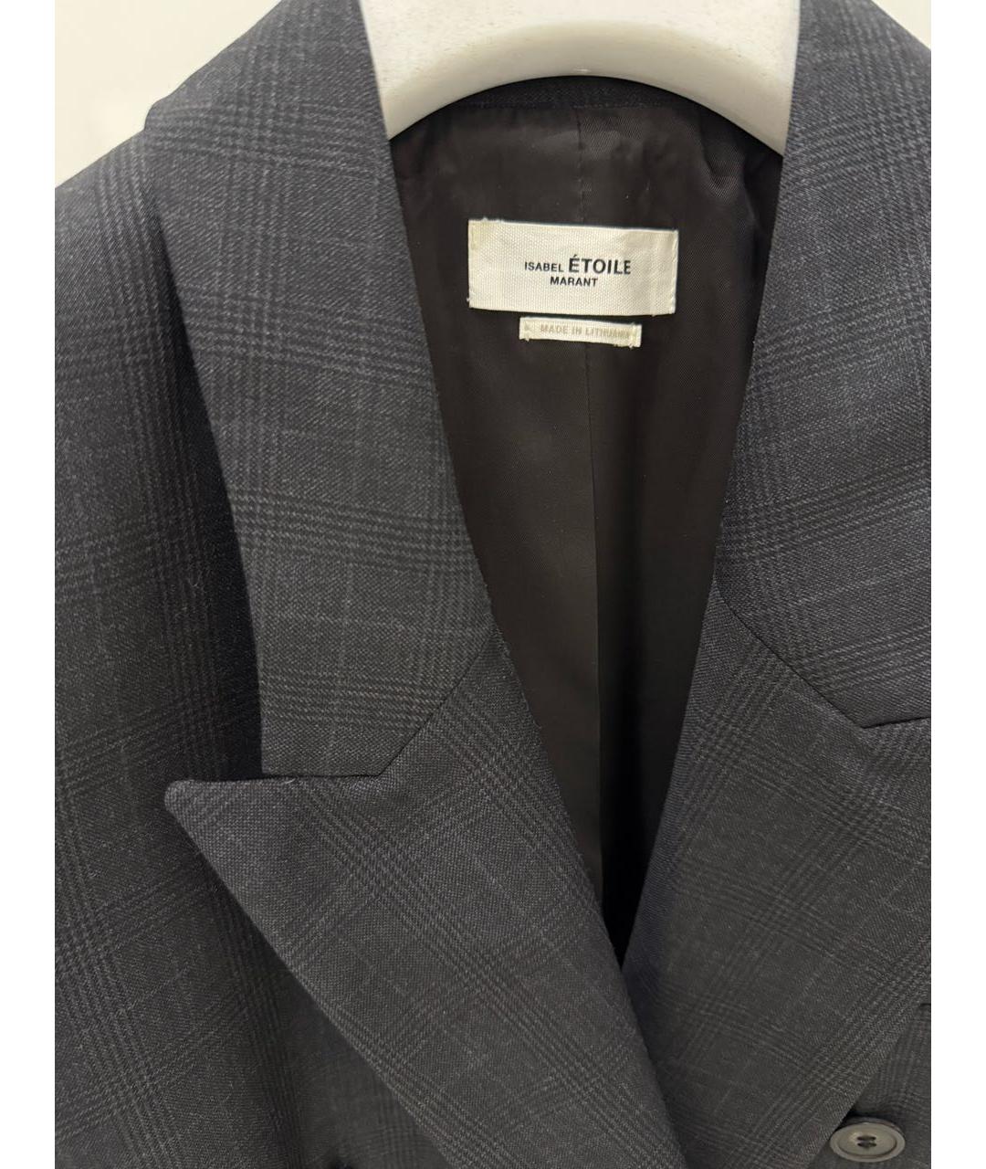 ISABEL MARANT ETOILE Антрацитовый шерстяной жакет/пиджак, фото 3