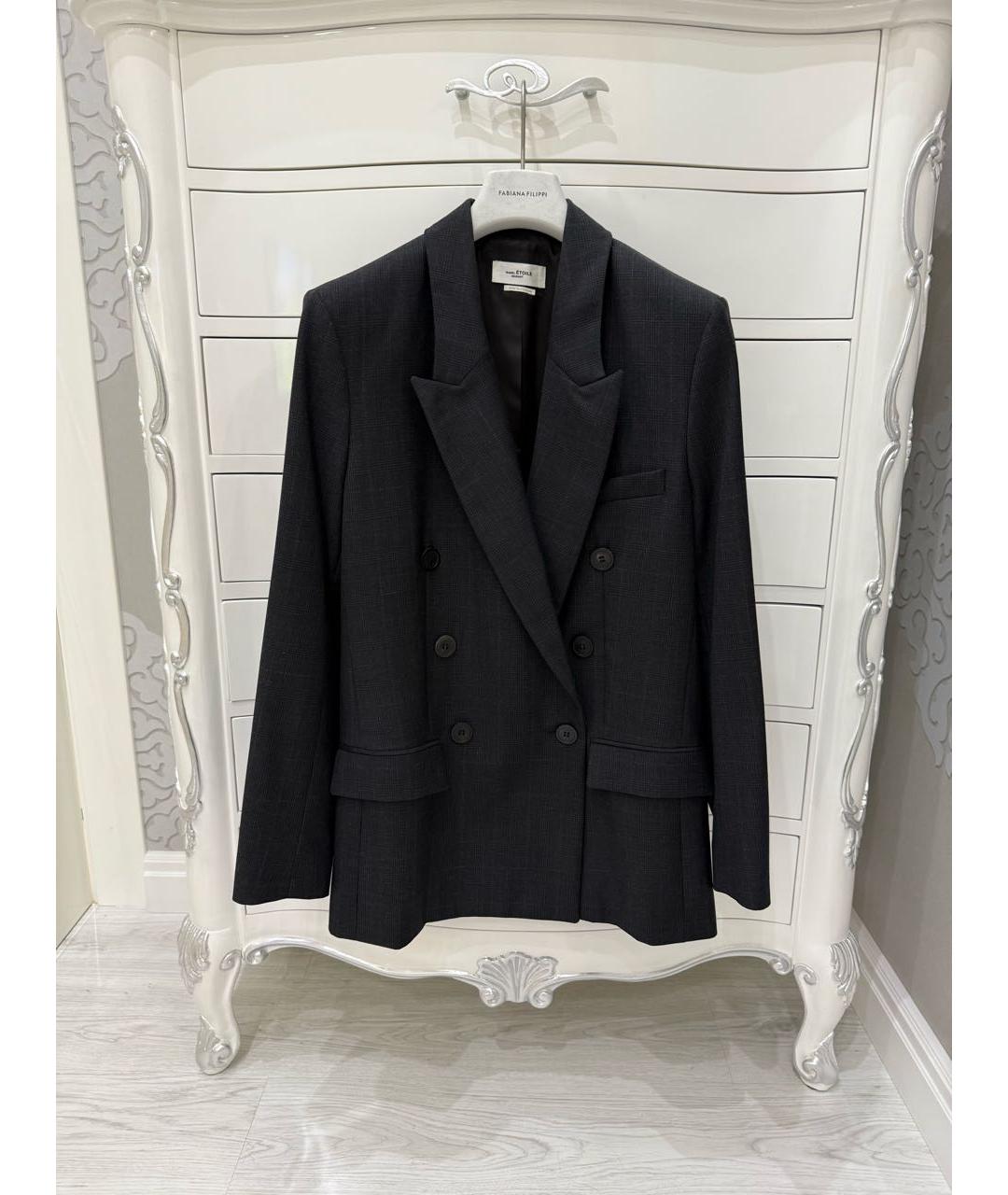ISABEL MARANT ETOILE Антрацитовый шерстяной жакет/пиджак, фото 6