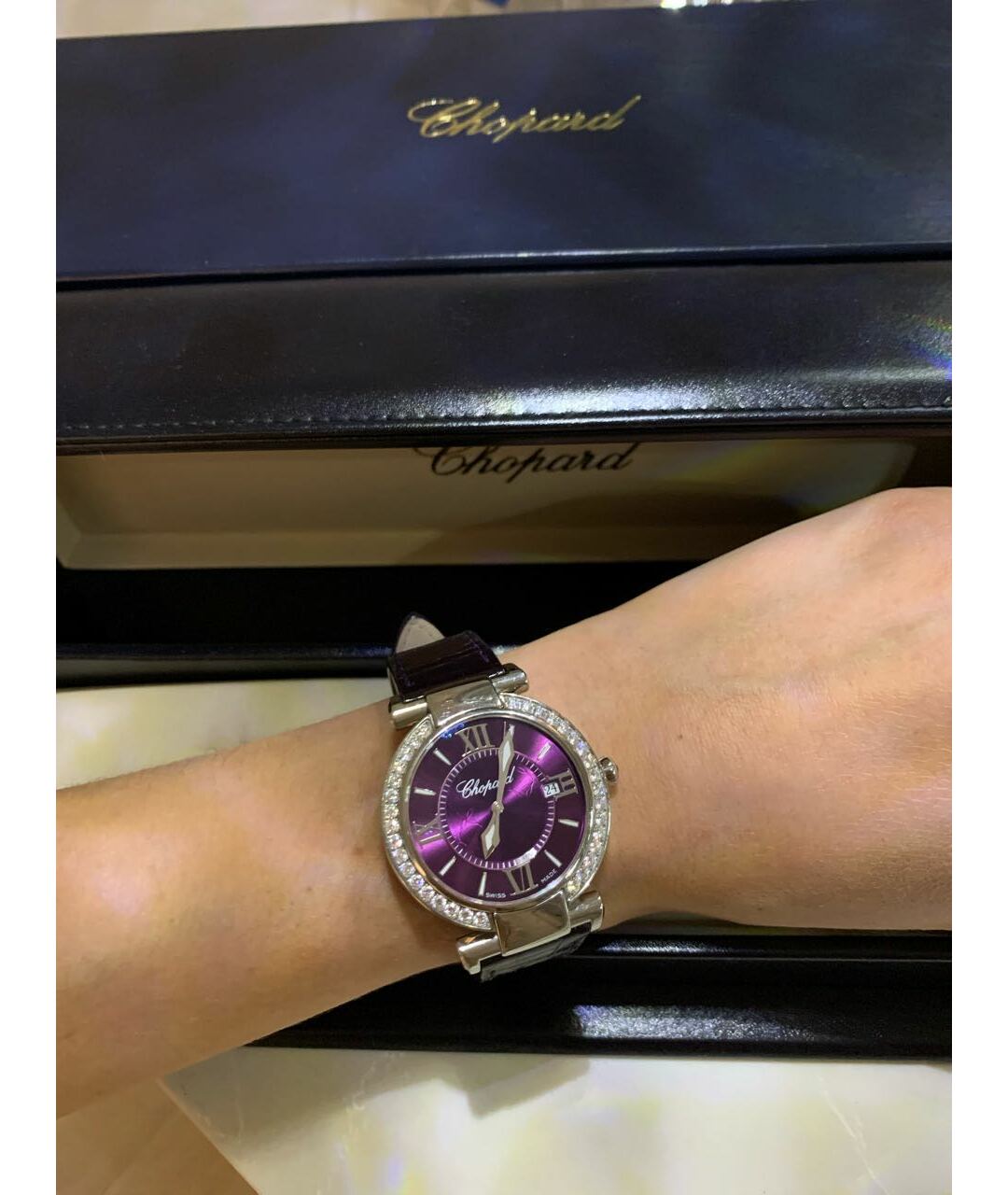 CHOPARD Фиолетовые стальные часы, фото 3
