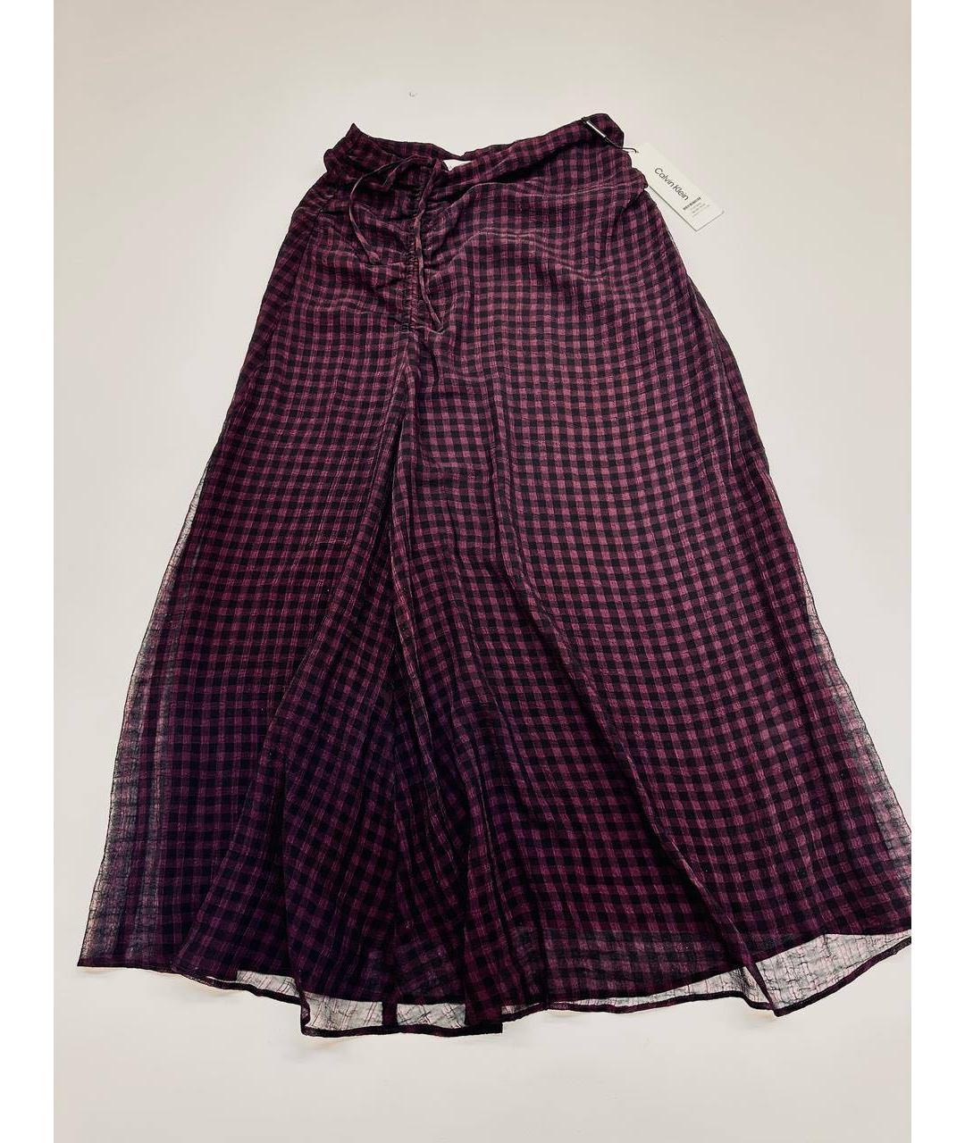 CALVIN KLEIN Фиолетовая шифоновая юбка макси, фото 9