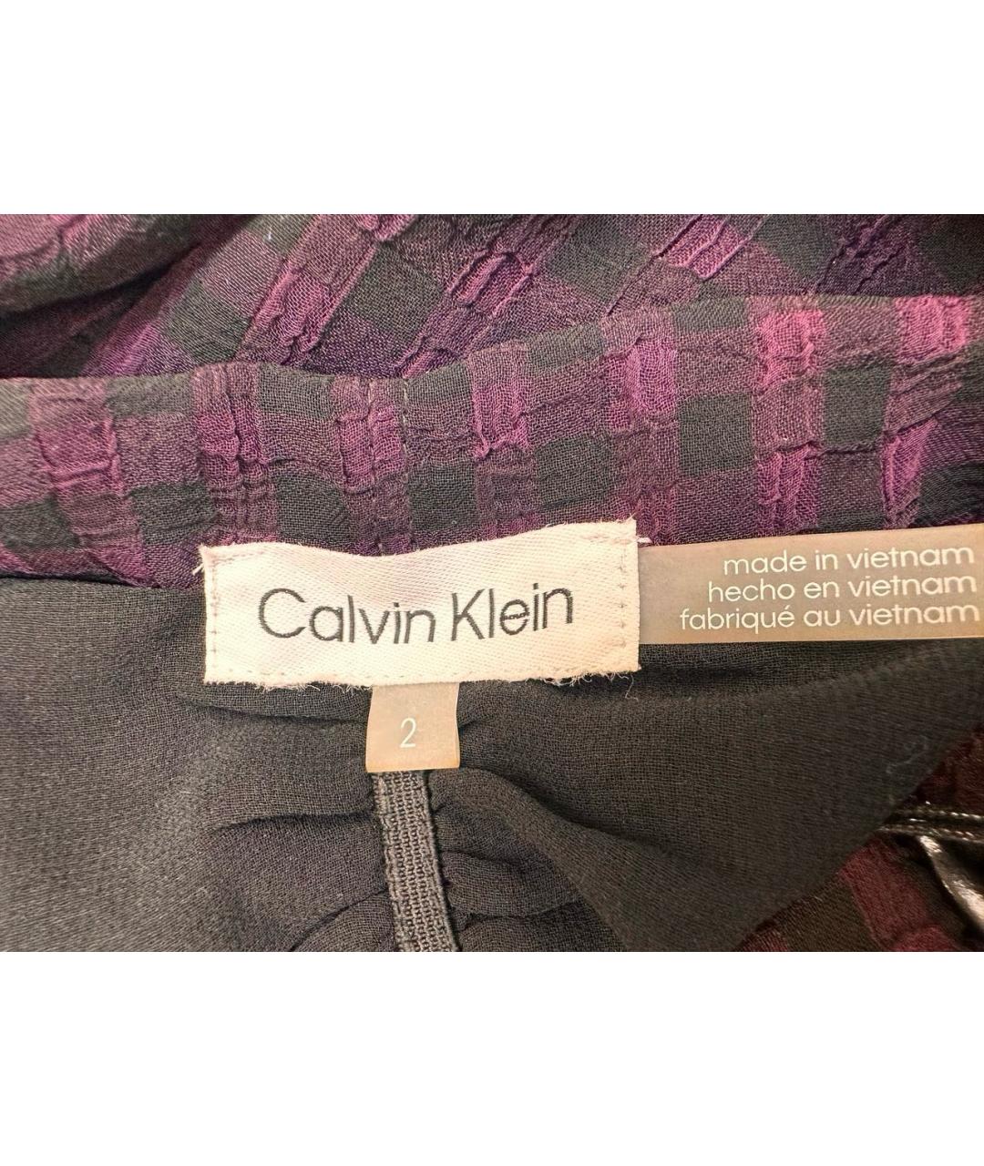 CALVIN KLEIN Фиолетовая шифоновая юбка макси, фото 4