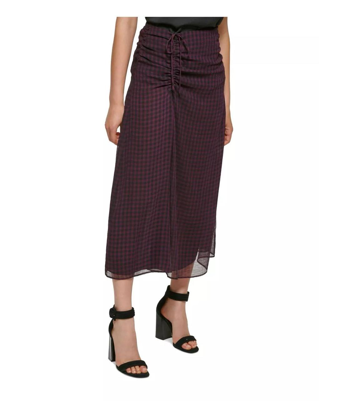 CALVIN KLEIN Фиолетовая шифоновая юбка макси, фото 7