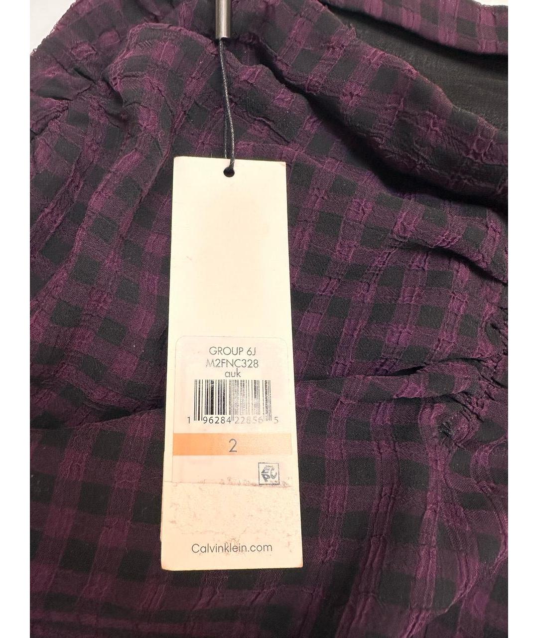 CALVIN KLEIN Фиолетовая шифоновая юбка макси, фото 5