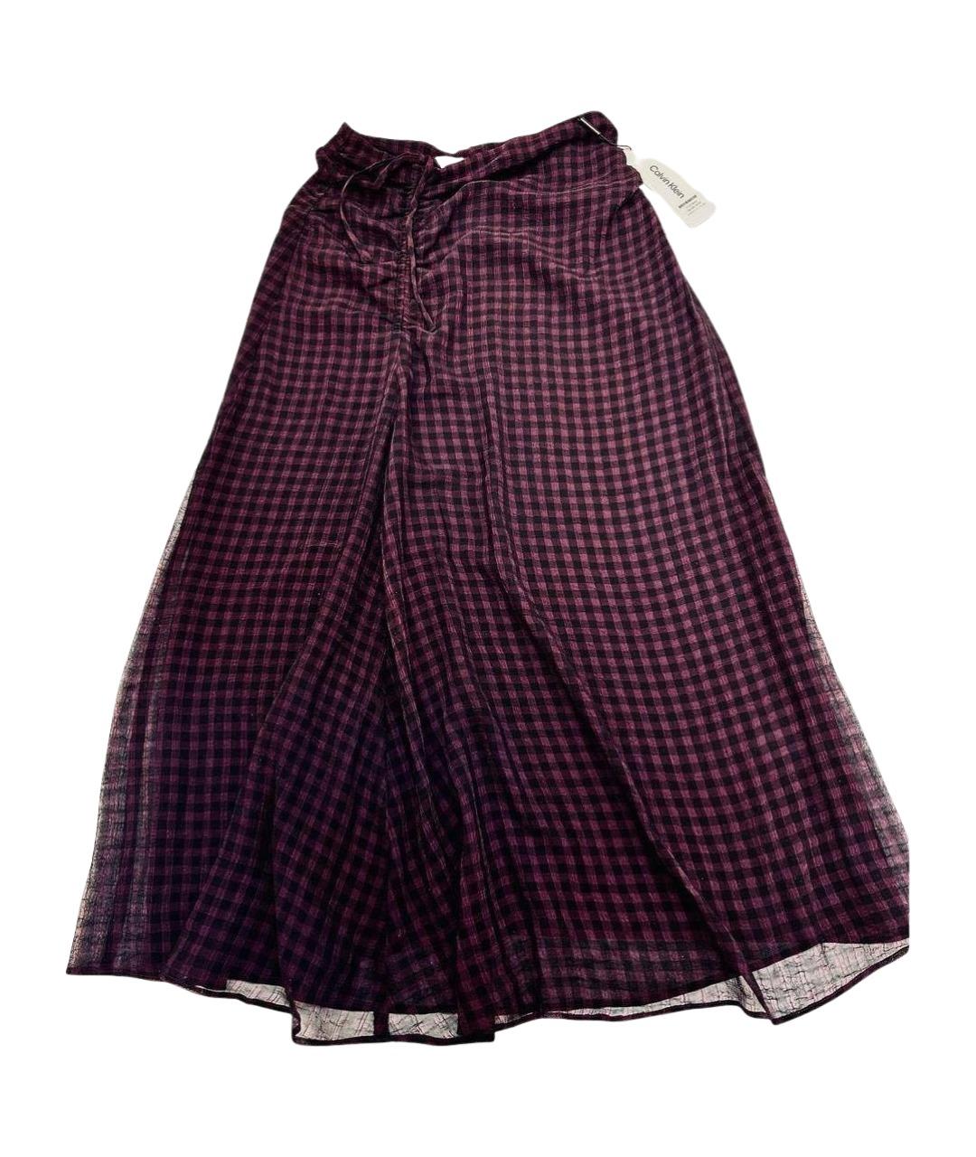 CALVIN KLEIN Фиолетовая шифоновая юбка макси, фото 1