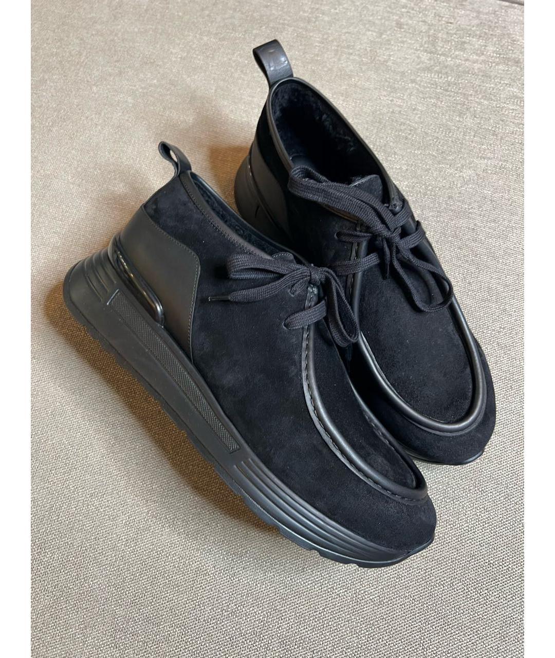 STEFANO RICCI Черные замшевые низкие ботинки, фото 6