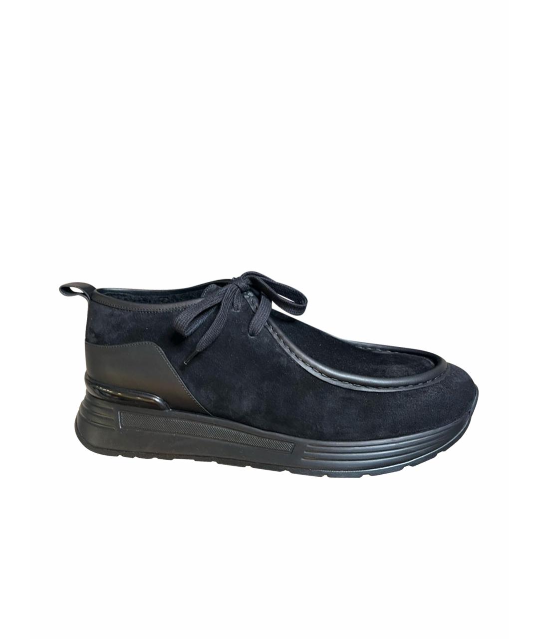 STEFANO RICCI Черные замшевые низкие ботинки, фото 1