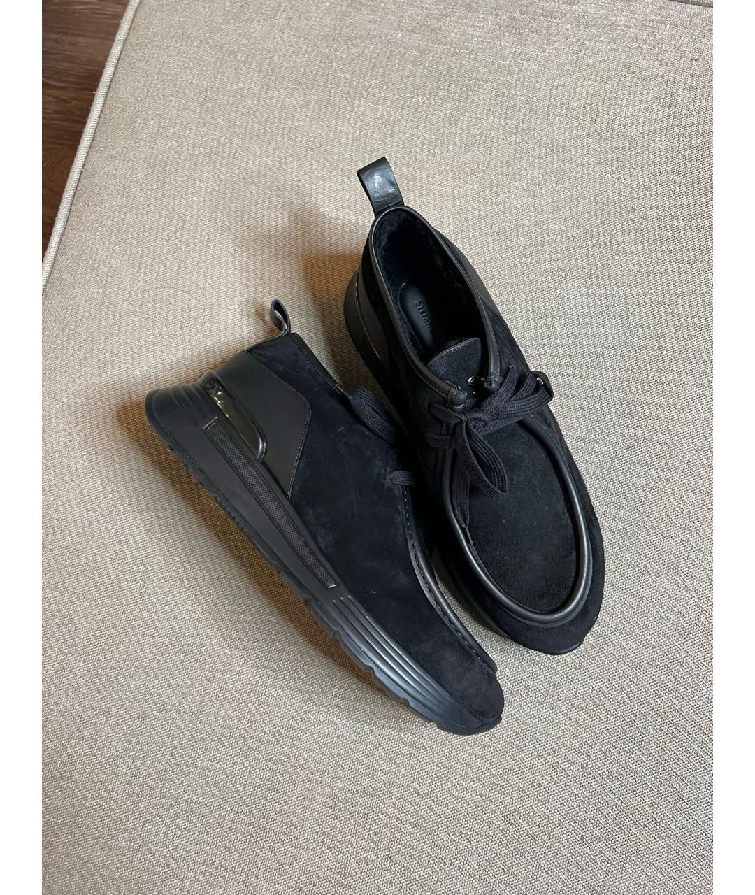 STEFANO RICCI Черные замшевые низкие ботинки, фото 9