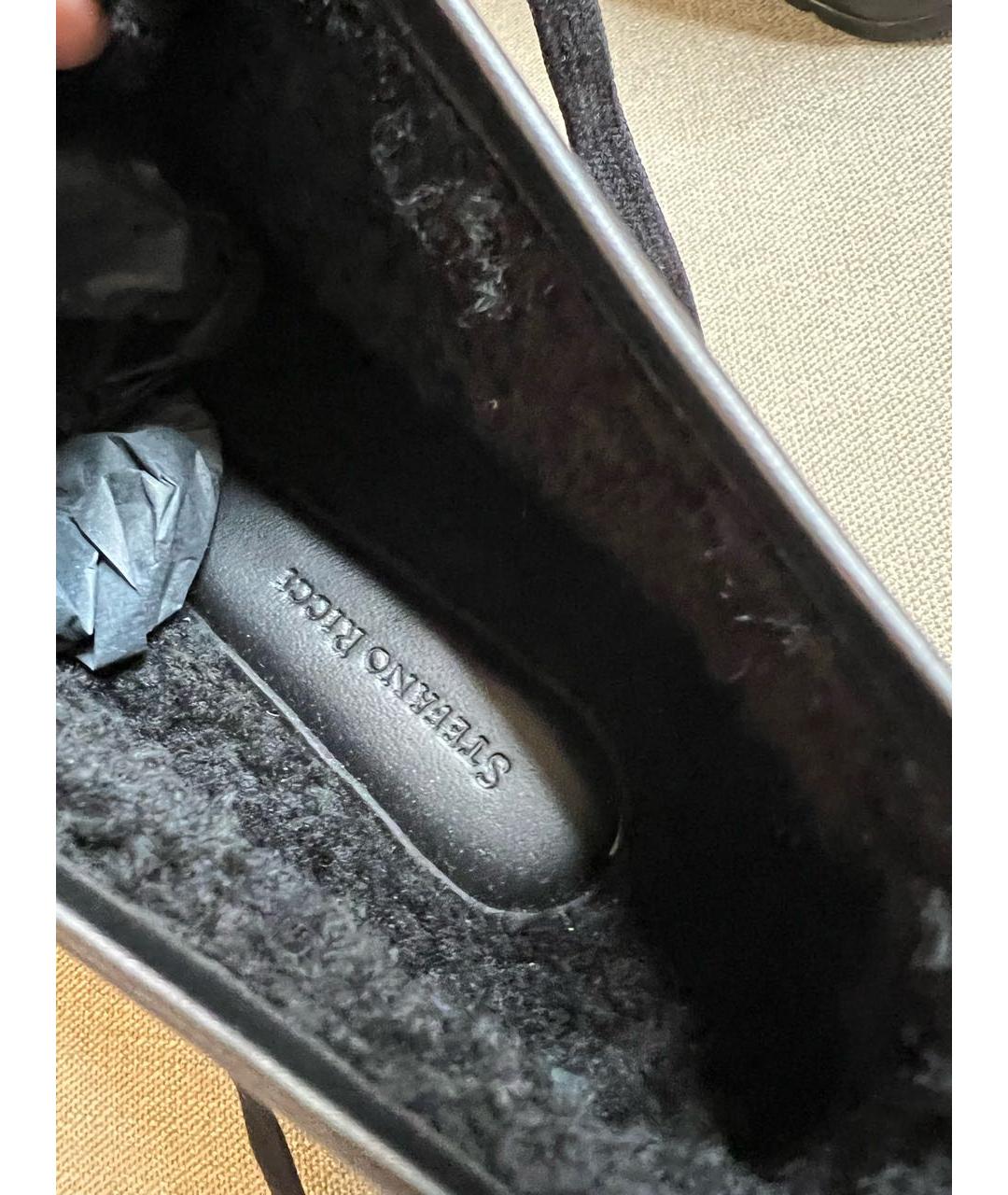 STEFANO RICCI Черные замшевые низкие ботинки, фото 3