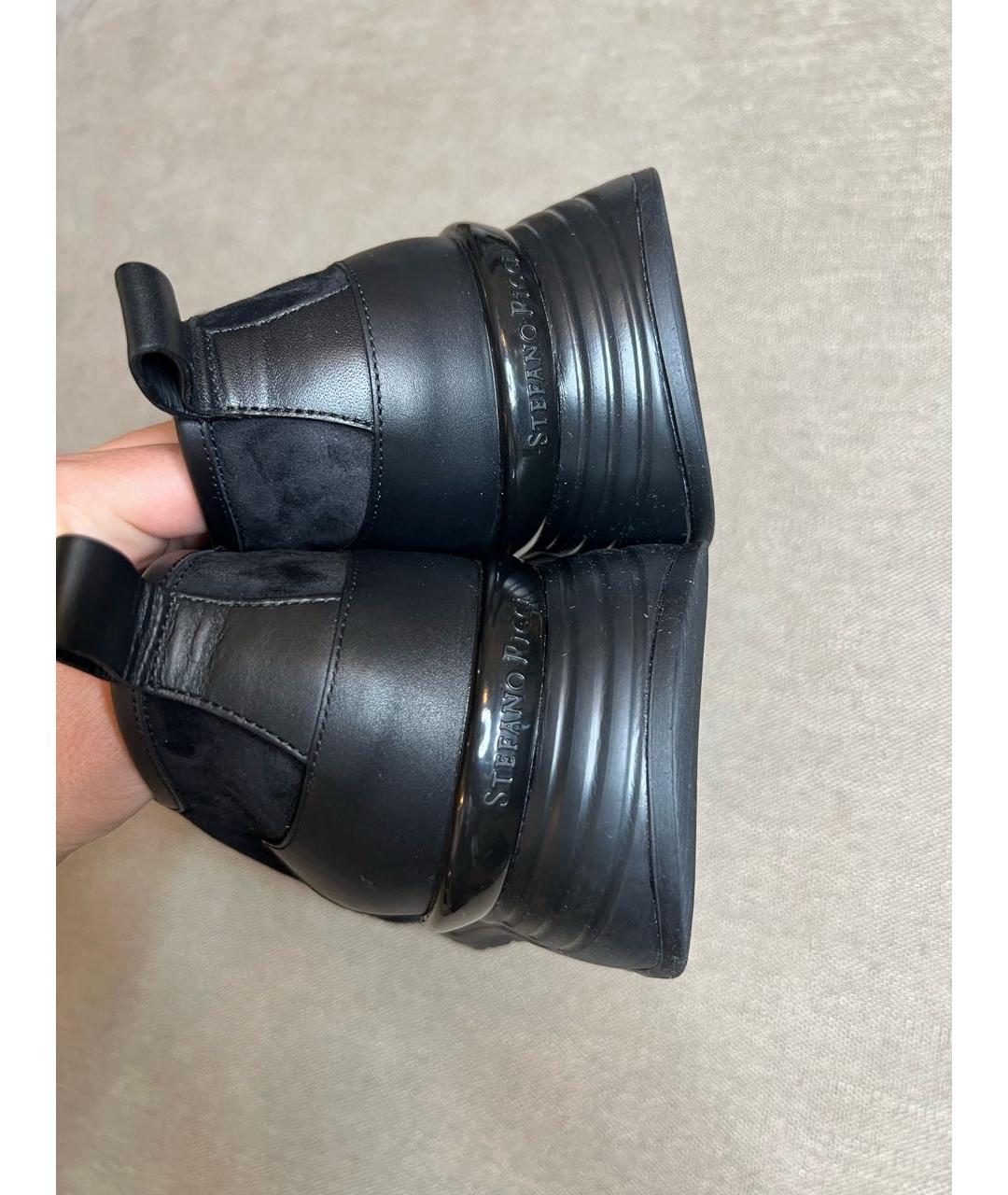 STEFANO RICCI Черные замшевые низкие ботинки, фото 5