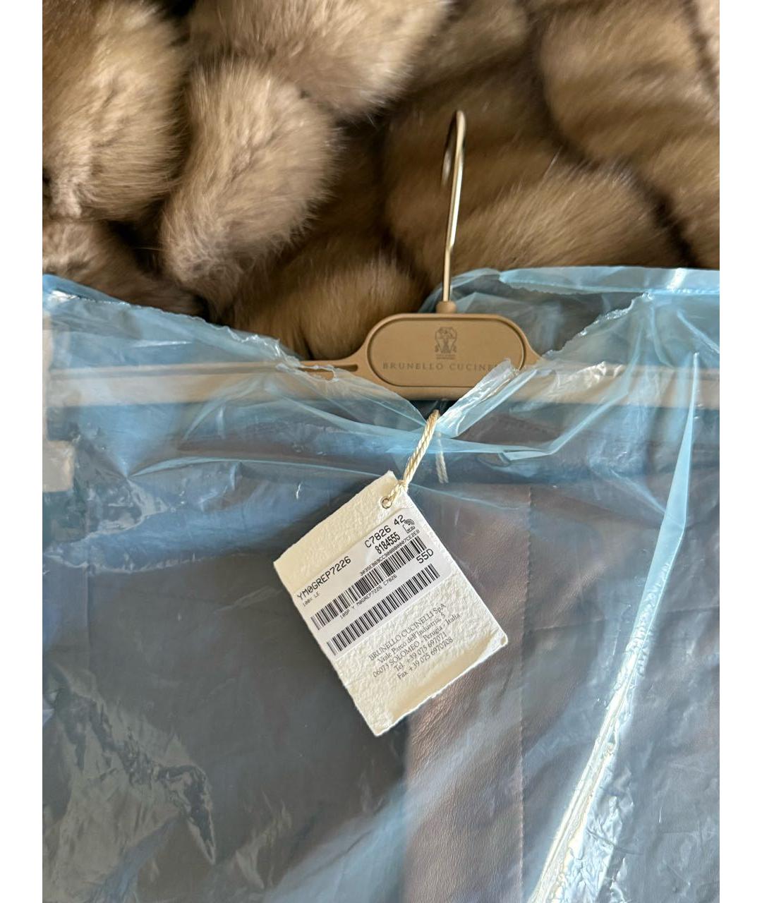 BRUNELLO CUCINELLI Коричневые кожаные прямые брюки, фото 4