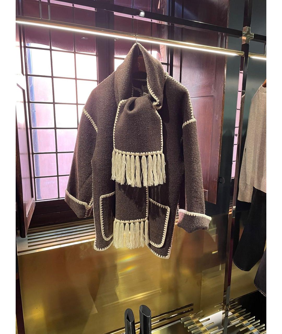 TOTEME Коричневое шерстяное пальто, фото 3