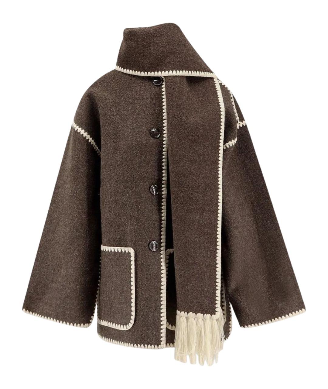 TOTEME Коричневое шерстяное пальто, фото 1