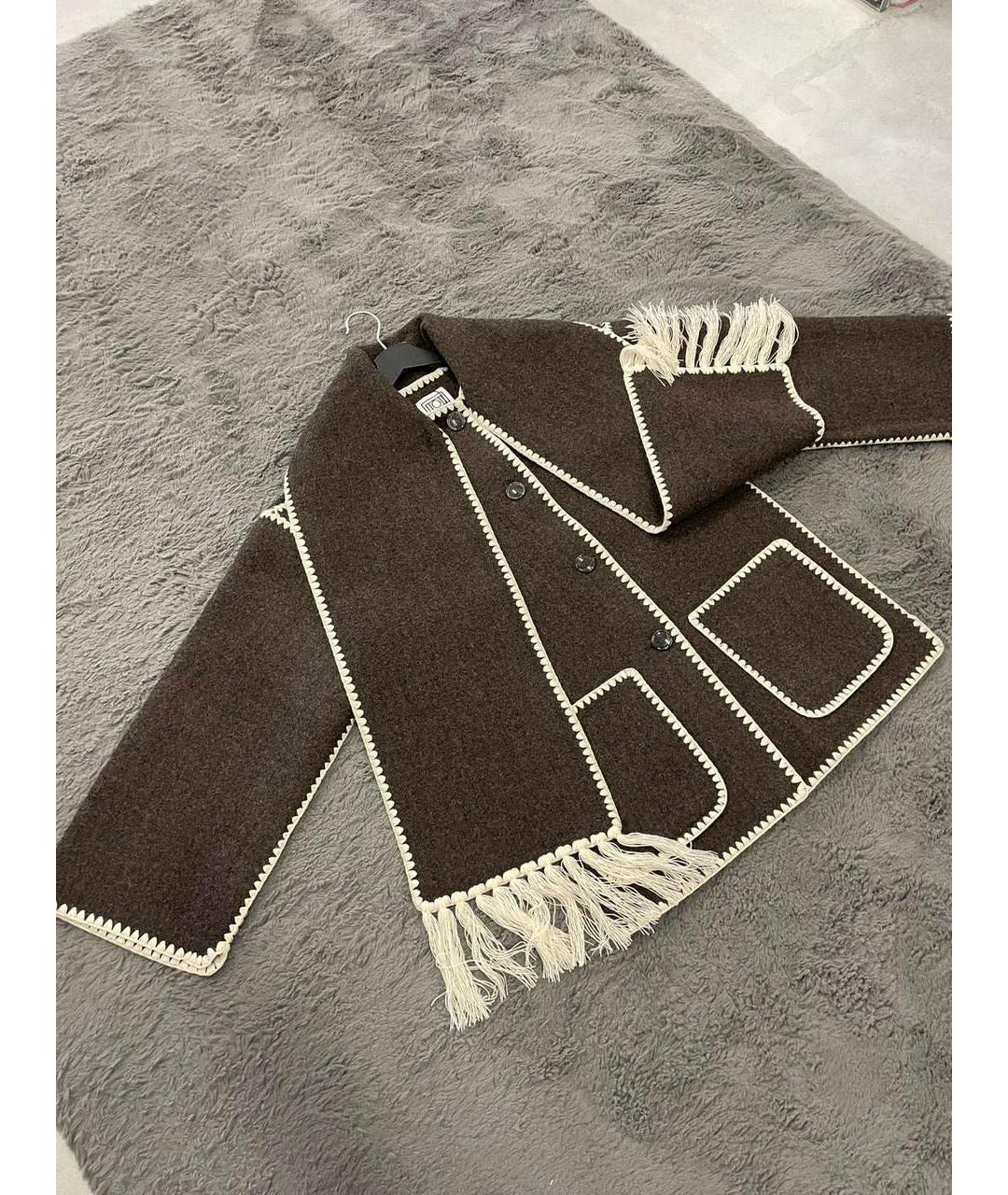 TOTEME Коричневое шерстяное пальто, фото 8